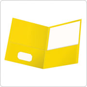 Folder con doble solapa Oxford carta color amarillo caja con 25 pzas