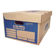 Caja para archivo Oxford Kraft carta tapa integrada tipo cofre