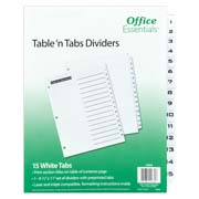 Separador blanco carta 15 divisiones AVERY tecnología laser/inkjet