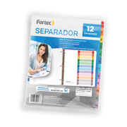 Separador númerico con índice Fortec ta cejas de colores con 12 divisiones