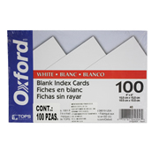 Tarjeta índice Oxford color blanco 4' x 6' paquete con 100 pzas