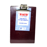 Tabla de plástico carta Baco con broche metálico, tabla plástico, 1 pieza