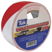 Cinta 340 delimitadora TUK 48mm x 33m , color rojo/blanco