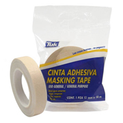 másking tape tipo 111 TUK 12mm x 10m cinta tipo 111, color crema, 1 pza