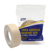 másking tape tipo 111 TUK 18mm x 10m cinta tipo 111, color crema, 1 pza