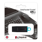 Memoria USB, 64GB, 3.2 Gen 1, Negro/Azul.