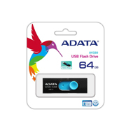 Memoria USB Adata Uv320, 64GB, USB 3. Negro/Azul