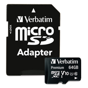 MICROSDXC PREMIUM VERBATIM 64GB CLASE 10CON ADAPTADOR