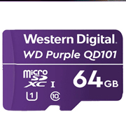 MEMORIA MICROSD WD PURPLE, 64GB DISEÑADA PARA CAMARÁS DE VIDEOVIGILANCIA