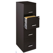 Archivero metálico SPACE SOLUTIONS tamaño carta 4 gavetas color negro