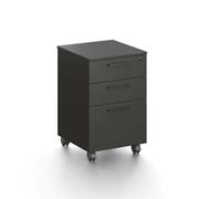 Archivero melamina MUNDO IN 1 gaveta + 2cajónes  color negro