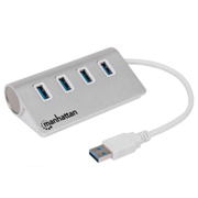 Hub Manhattan USB v3.0  4 ptos s/fuente aluminio