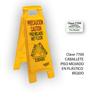 Señal caballete piso mojado .