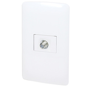 Toma para tv santul con placa color blanco