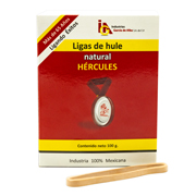Ligas Hercules de hule natural no. 33 . caja con 100 gramos