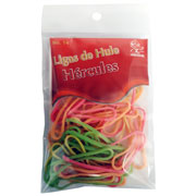 Ligas Hercules de hule no. 14 colores surtidos. bolsa con 15 gramos