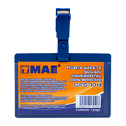 Gafete azul horizontal marca mae 1 pieza.