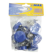 Portagafetes tipo yoyo mae azul bolsa con 10 piezas